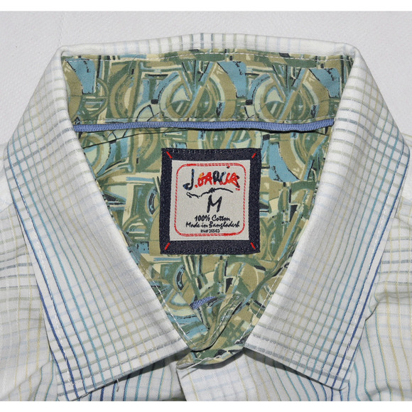 J. Garcia Men's Long Sleeve Button Front Flip Cuff‎ Shirt Size Medium - Picture 8 of 9